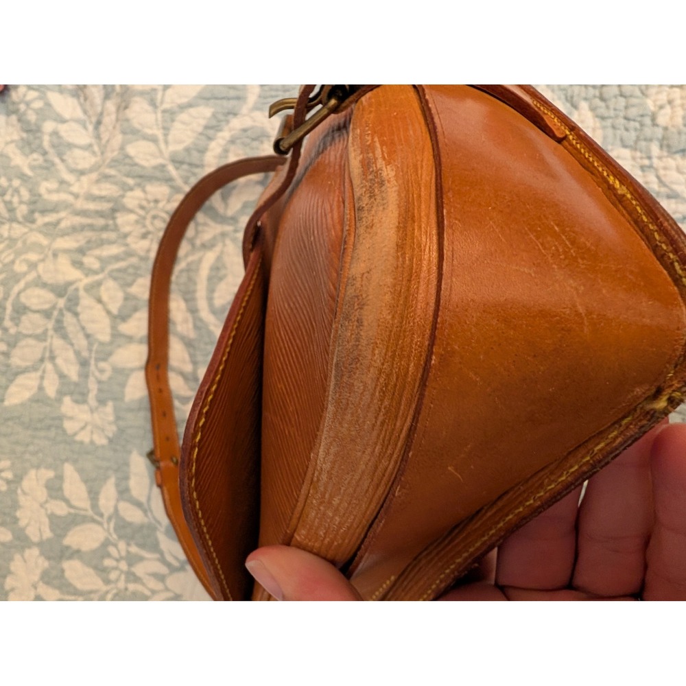 Louis Vuitton Cartouchiere MM Tan Epi Leather Crossbody Bag Vintage Messenger - Picture 8 of 16